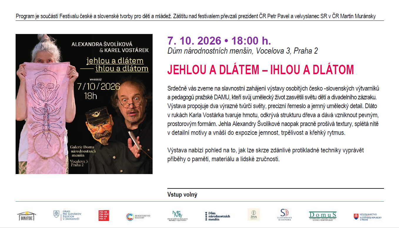 Vernisáž výstavy Ihlou a dlátom